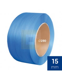 PP Band blauw 15mm, rol met 1800 mtr