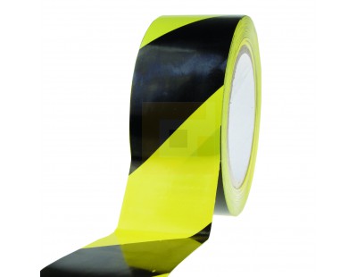 Vloermarkeringstape PVC geel/zwart 50mm/33m 150my Tape - Plakband