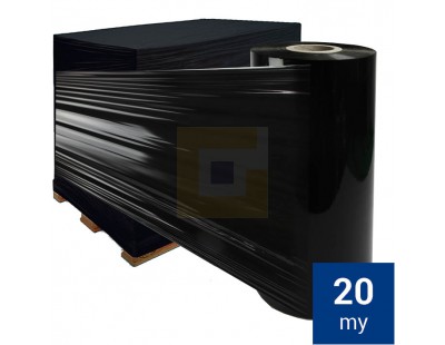 Machinefolie 150% Standard zwart 20my / 50cm / 1.700m Rekwikkelfolie